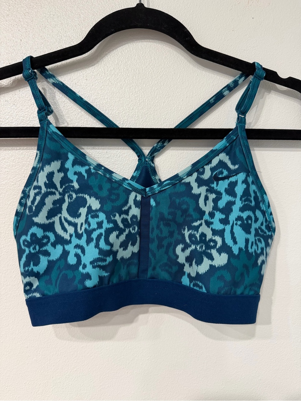 Nike Teal Floral Pattern Women Sport Bra